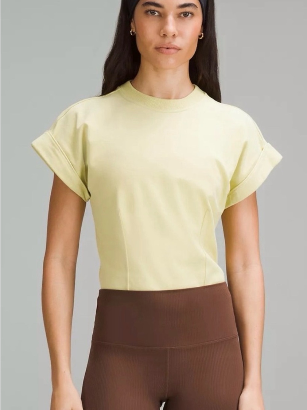 NWT Lululemon Heavyweight Cotton T-Shirt Bodysuit M Finch Yellow
